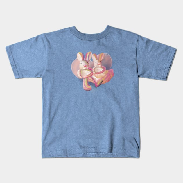 Bunny Love Kids T-Shirt by digitaldoodlers